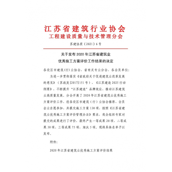 江苏海建公司《桥梁拆除专项施工方案》荣获江苏省建筑业优秀施工方案二等奖